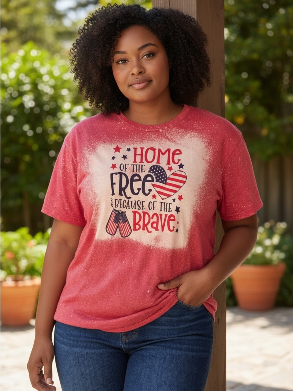 Gildan Red and White Speckled Softstyle Graphic Tee $5 for $25 item